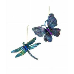 Kurt Adler 2 pc. Dragonfly & Butterfly Christmas Ornaments, NWOT